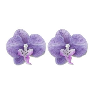 Unique Bargains Women's Phalaenopsis Faux Pearl Duckbill Clip 2 Pcs - 1 of 4
