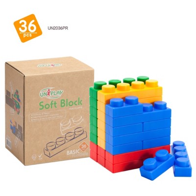 UNiPLAY Basic Soft Building Blocks — Cognitive Development, Interactive Sensory Toy for Ages 3 Months and Up