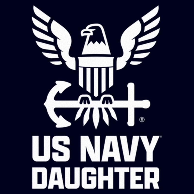 Juniors Womens United States Navy Official Eagle Logo Daughter T-Shirt, 2 of 5