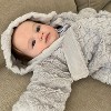 EVERYDAY KIDS Grey Baby Fleece Robe with Hood Cozy Hooded Bathrobe for Ages 0-9 Months Soft, Warm, Lightweight Infant Sleepwear, Loungewear - 3 of 4