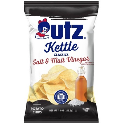 Utz Salt & Malt Vinegar Kettle Classics Potato Chips - 8oz