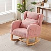 CAVINAS Polyester Fabric Glider Rocking Chair with High Backrest,Cozy Upholstered Rocking Chairs,Nursery Accent Chair for Bedroom - 2 of 4