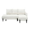 80" Corduroy Sectional Sofa with 3 Pillows, Mid-Century Modern Style - 4 of 4