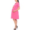 Women's Crisscross Neckline Maternity Dress with Pockets -White Mark - 2 of 3