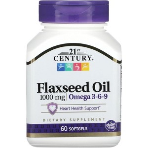 21st Century Flaxseed Oil 1000 mg Softgels – 60 Count - 1 of 4