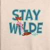 Women's - Zootopia - Nick The Fox Stay Wilde Lightweight French Terry Wide Neck Long Sleeve Graphic Shirt - 2 of 4