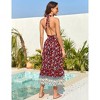 Women's Summer Maxi Dress Casual Floral V Neck Boho High Low Flowy Long Sun Dresses - 2 of 4