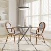 Emma & Oliver Colmar Set of Two Indoor/Outdoor Stacking Thonet Bistro Style Chairs with Arms, PE Rattan Seat and Metal Frame - 2 of 4