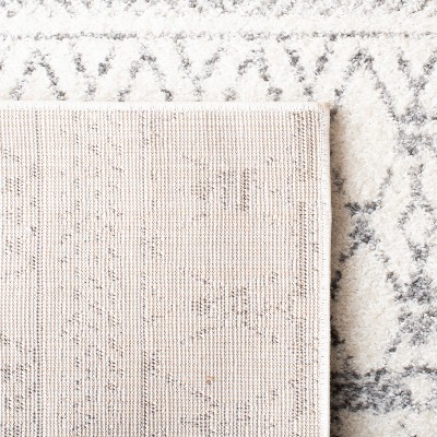 Ivory and Gray Hand-Knotted Geometric Area Rug