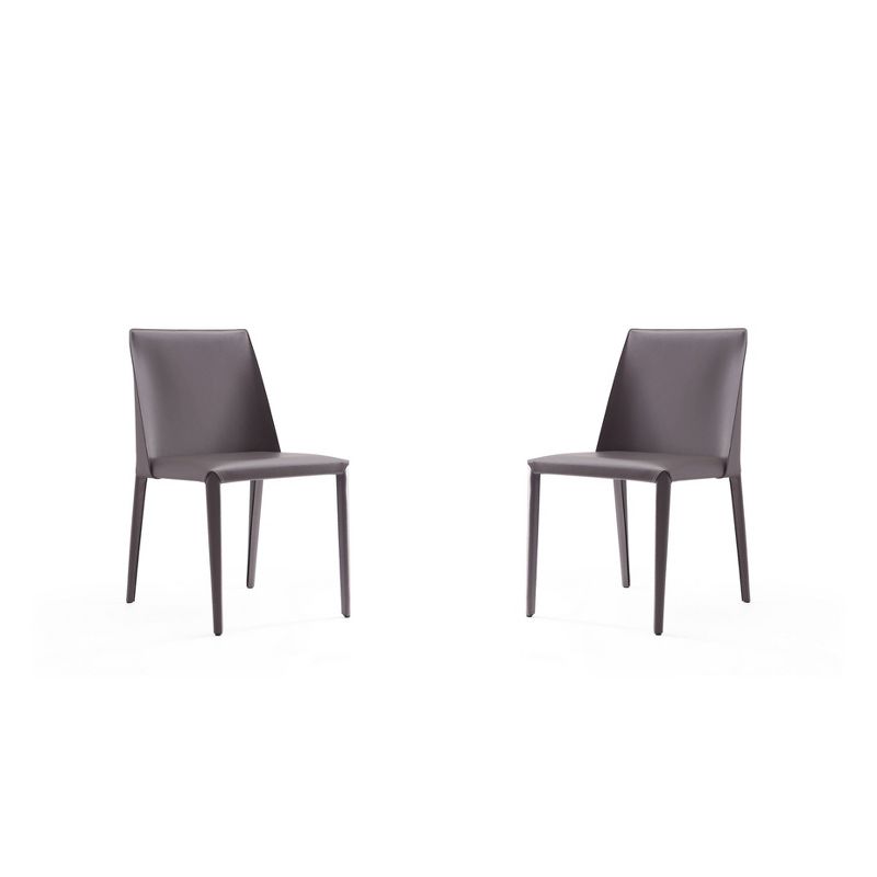 Set of 2 Paris Saddle Leather Dining Chairs - Manhattan Comfort, 1 of 10