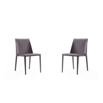 Set of 2 Paris Saddle Leather Dining Chairs - Manhattan Comfort