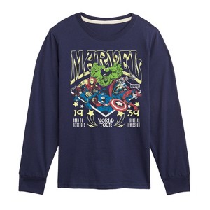Boys' - Marvel - Avengers Concert Tee Style Long Sleeve Graphic T-Shirt - 1 of 3