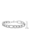 Steeltime Men's stainless steel accented thick figaro chain link bracelet. Color Options: Silver Gold - 3 of 4