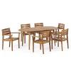 Christopher Knight Home Bohnhof 7 Piece Rustic Acacia Wood Outdoor Dining Set - 2 of 4