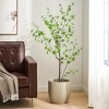 Syemin Artificial Plants Artificial Disc Leaf Tree Thick Realistic Disc Leaves Stable Base No Care for Indoor Outdoor Use, Green, 58.5"*7.75"*7.75" - 2 of 4