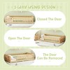 Twin Size Floor Bed with Safety Guardrails and Door for Kids - 3 of 4