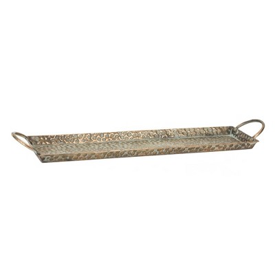 Elegant Trio Metal Decorative Trays in Gold, Silver, and Blue