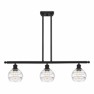 Rochester - 3 Light Stem Hung Island In Industrial Style-8.38 Inches Tall and 36 Inches Wide - 1 of 1