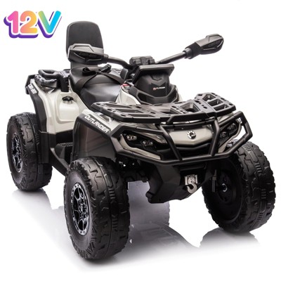 Garvee 12V 2-Seater Ride On ATV for Kids, Electric Car with Remote Control, 4x200W Motors, Bluetooth Music, LED Lights, Spring Suspension