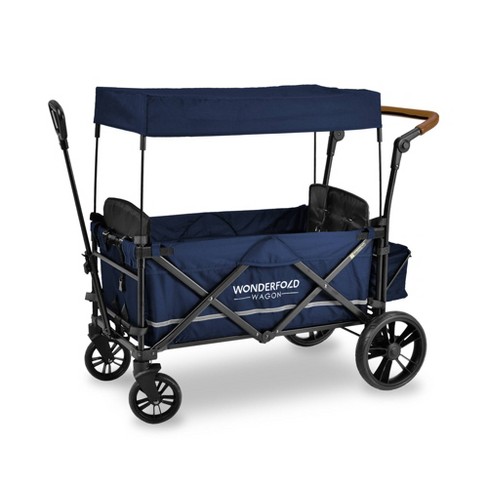 Wagon with stroller clearance handle