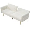 Maliang 79 inch corduroy sofa bed, foldable double sofa bed with folding armrests, suitable for living rooms and small spaces - 3 of 4
