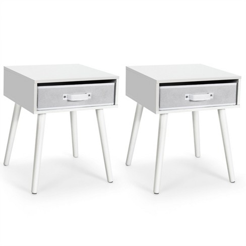 Costway Set Of 2 End Bedside Table Rectangular Nightstand W/ 2 Drawers &  Shelf Espresso : Target