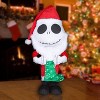 Gemmy Jack Skellington Holiday Greeter in Santa Suit with Stocking, Multi - 2 of 2