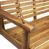 PAGED Wood Porch Swing Outdoor Swing Chair with Slatted Build and Chains for Backyard, Garden, Poolside - 2 of 4