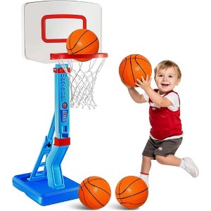 Toddler Basketball Hoop Indoor for Kids 1-3 - Height Adjustable Baby Basketball Hoop Set, 4 Balls & Pump - Play22Usa - 1 of 4