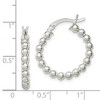 Black Bow Jewelry Sterling Silver, 4mm Beaded Round Hoop Earrings - 22mm (7/8 Inch) - 4 of 4