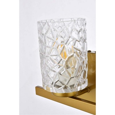 Cassie Brass and Clear Glass Dimmable Wall Sconce