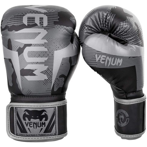 Venum Elite Hook and Loop Training Boxing Gloves - Black/Dark Camo - 16oz