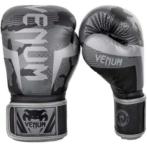 Venum Elite Hook and Loop Training Boxing Gloves - 12 oz. - Black/Dark Camo