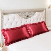 PiccoCasa Envelope Closure Satin Ruffled Pillowcase 2 Pcs - 2 of 3