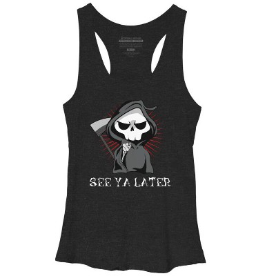 Women's Design By Humans See Ya Later Halloween T Shirt By thebeardstudio Racerback Tank Top