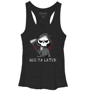 Women's Design By Humans See Ya Later Halloween T Shirt By thebeardstudio Racerback Tank Top - 1 of 3