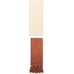 REGALWOVEN 2 Packs Striped and Tassels Hand Towels for Bathroom 14" x 30" - 1 of 4