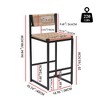 LOVSON Kitchen Bar Stools with Footrest Set of 2 Paper Rope Weave Dining Chairs Counter Height Barstool,Honey+Black,14.96"(L) x 15.15"(W) x 34.84''(H) - 3 of 4