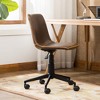 QingMoon Faux Leather Office Chair, Air Lift Computer Chair, 360° Swivel Desk Chair with 5 Casters, Retro Style for Conference and Study Room - 3 of 4