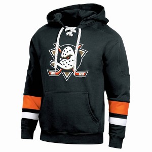 NHL Anaheim Ducks Men's Long Sleeve Hooded Sweatshirt with Lace - 1 of 3