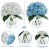 GAOMON 2 Pack Artificial Hydrangea Flowers in Glass Vase with Faux Water, Fake Hydrangeas, Faux Flower Arrangements - 2 of 4