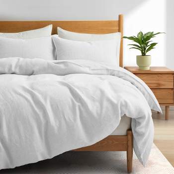 Peace Nest Luxurious 100% Premium Flax Linen Duvet Cover and Pillow Sham Set Moisture-Wicking and Breathable