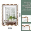 30 x 40 inch Natural Wood Color Wavy Rectangle Solid Wood Frame Wall Decorative Mirror for Home - 4 of 4