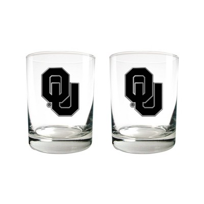 NCAA Oklahoma Sooners Stealth 16oz. Glass Set 2pk