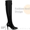 BLISSFUL STEP Pointed Toe Over the Knee High Zipper Stiletto High Heel Dress Boots for Women - 2 of 4