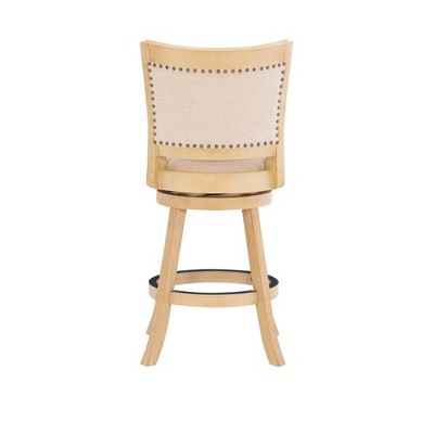 Gray Swivel Adjustable Wood and Metal Counter Stool