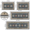 FURNIinspire Floor Mats 4 Piece Farmhouse Kitchen Rug Washable Area Rugs Non Skid Bohemian Mat for Hallway Entryway, Blue, 60"*20" - 3 of 4