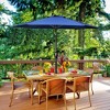 Wellfor 7.5' Hexagon Outdoor Patio Market Umbrella Navy Blue: Steel Frame, Push-Button Lift, UV Coated - 2 of 4