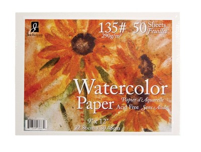 Jack Richeson Watercolor Paper, 9 X 12 Inches, 135 Lb, 50 Sheets