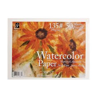 Roaring Spring Kids Watercolor Paper Pad, 9 x 12, 25 Sheets of Very Heavy  100# Paper With Vellum Finish, Top Bound